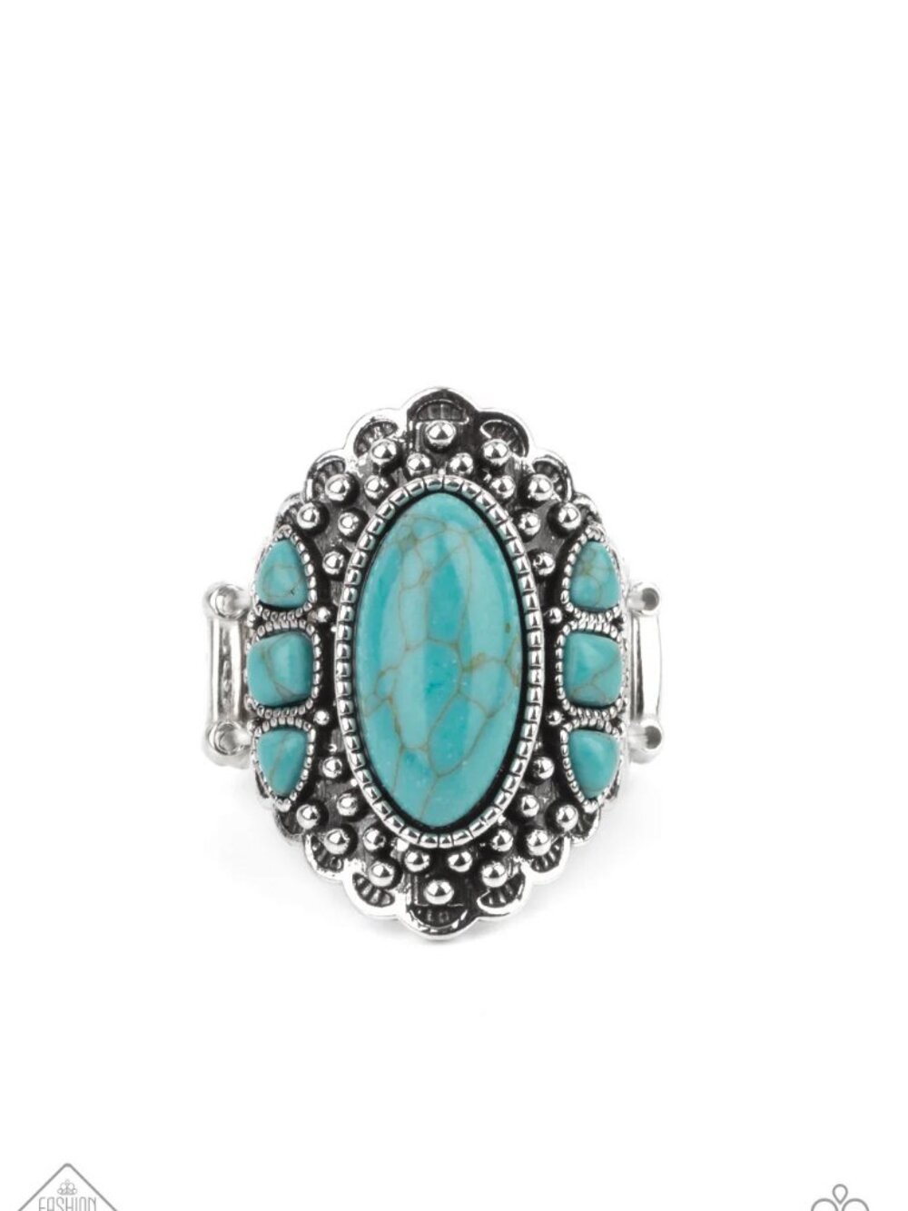 Paparazzi Jewelry Accessories - Rustler Road - Blue Ring - Vintage - Picture 4 of 4